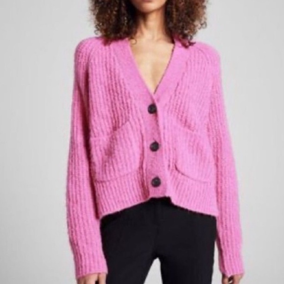 A.L.C. Pink Wool/Alpaca Blend Knit Cardigan Size XS - Picture 1 of 9